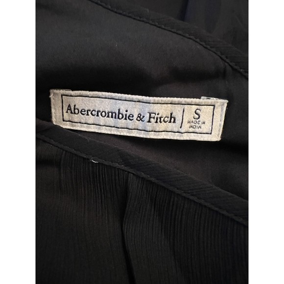 Abercrombie & Fitch Asymmetrical Black Layered Sheer One Shoulder Dress - Picture 7 of 8
